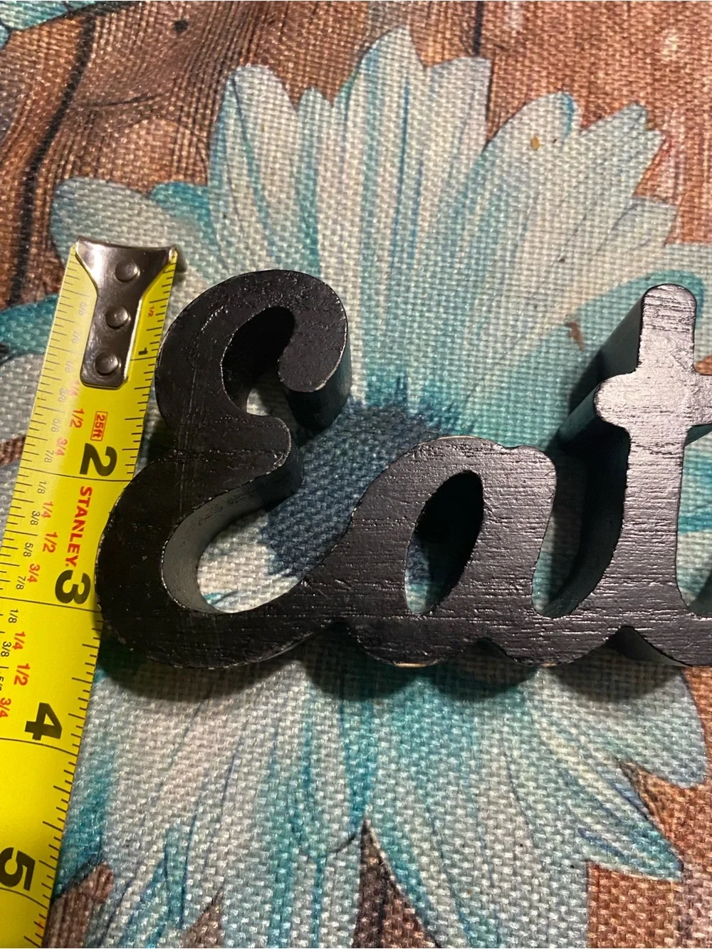 Black Wooden 'Eat' Decor